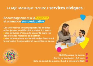 Offre service civique MJC Mosaïque de Voiron